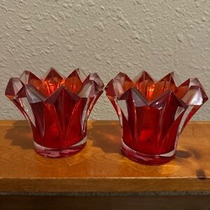 Mikasa Skyline Red Votive Candle Holder: Set of 2